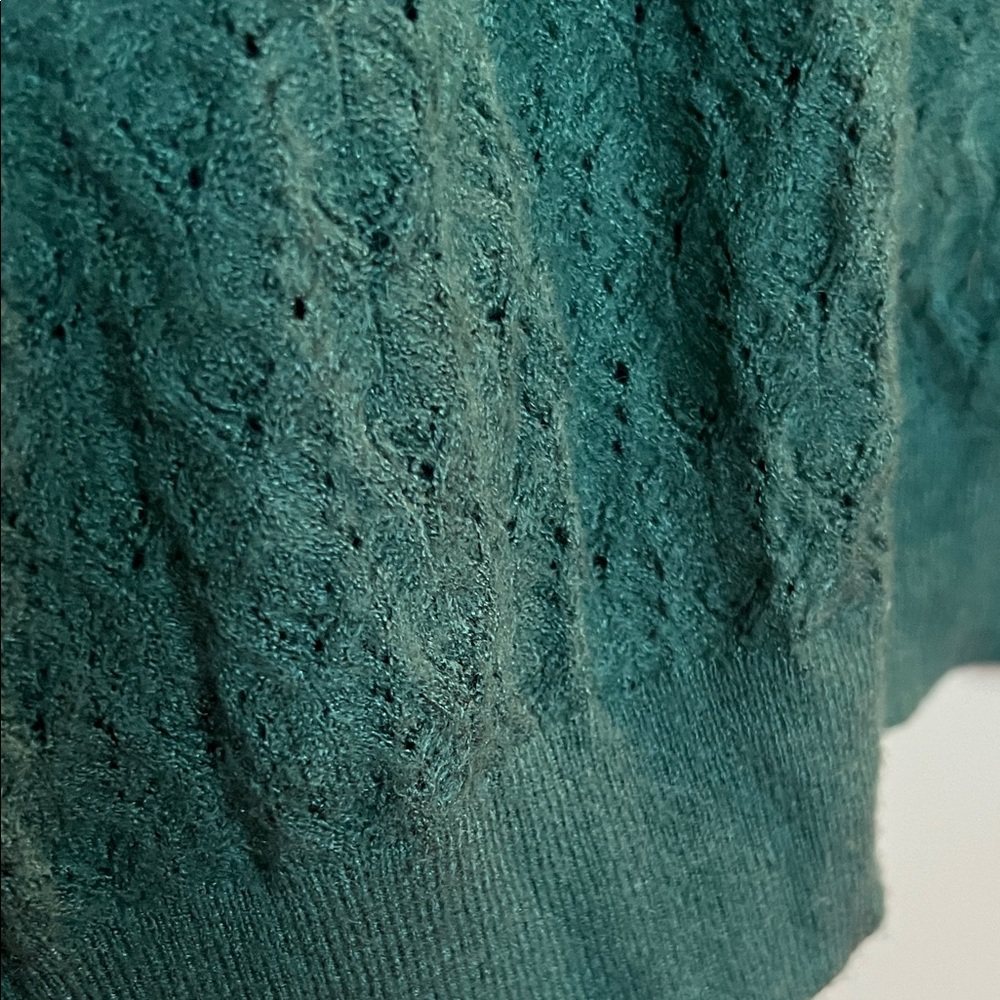 Treasure & Bond Forest Green Ruffled Mock Neck Sweater - Picture 6 of 10